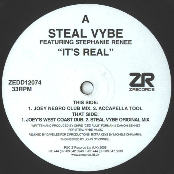 Steal Vybe Featuring Stephanie Renee : It's Real (12")