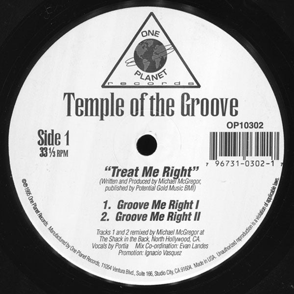 Temple Of The Groove : Treat Me Right (2x12")