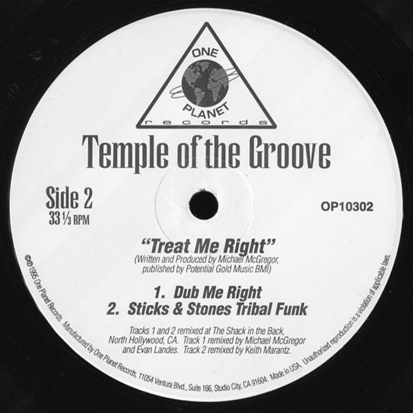 Temple Of The Groove : Treat Me Right (2x12")