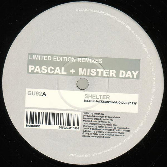 Pascal & Mister Day : Shelter (Remixes) (12", Ltd)