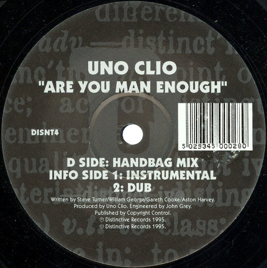 Uno Clio : Are You Man Enough (12")