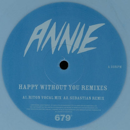 Annie : Happy Without You (Remixes) (12", Blu)