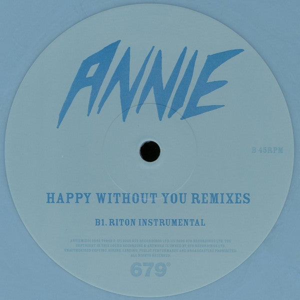 Annie : Happy Without You (Remixes) (12", Blu)