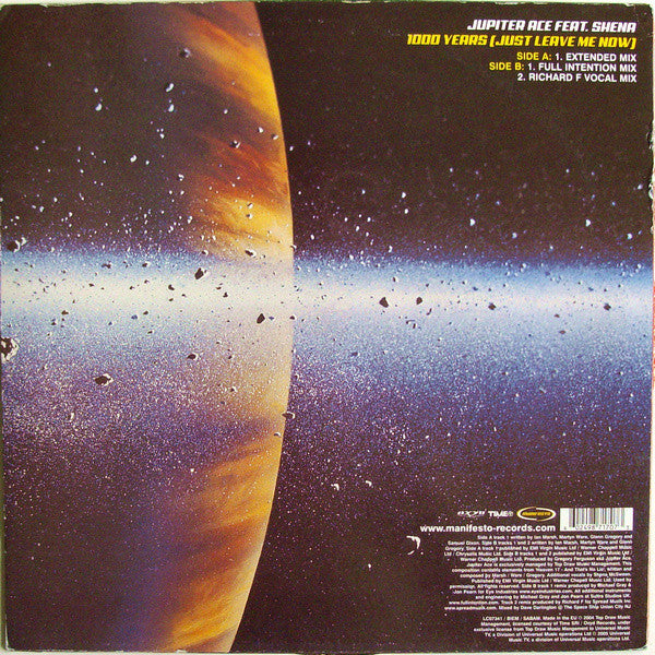 Jupiter Ace Feat. Shena : 1000 Years (Just Leave Me Now) (12")
