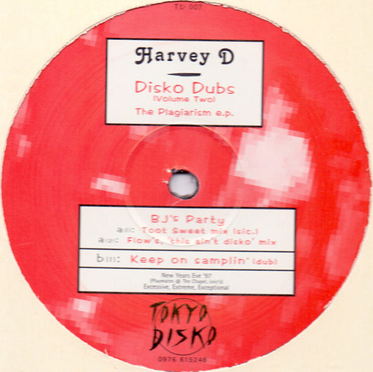 Harvey D : Disko Dubs (Volume Two) - The Plagiarism E.P. (12", EP)