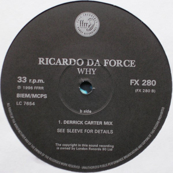 Ricardo Da Force : Why? (12", Single)