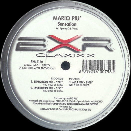 Mario Più : Sensation (12")