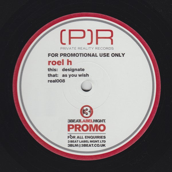 Roel H : Designate / As You Wish (12", Promo)