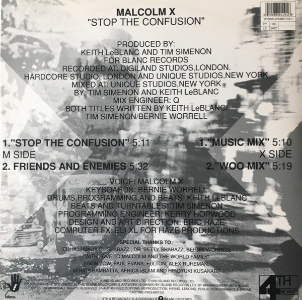 Malcolm X : Stop The Confusion (12")