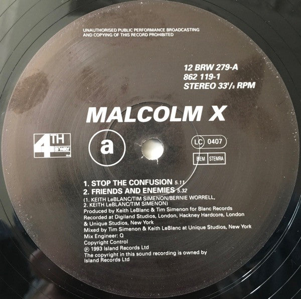Malcolm X : Stop The Confusion (12")