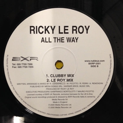 Ricky Le Roy : All The Way (12")