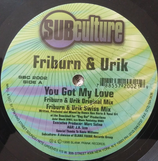 Friburn & Urik : You Got My Love (12")