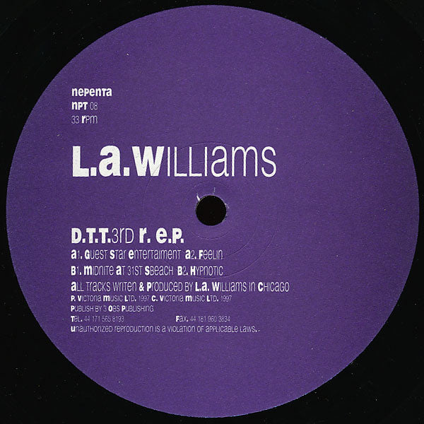 L.A. Williams : D.T.T. 3rd R. E.P. (12", EP)