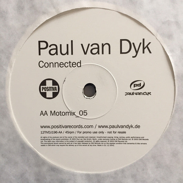 Paul van Dyk : Time Of Our Lives / Connected (12", Promo)