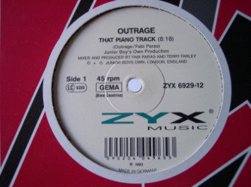Outrage : That Piano Track / Drives Me Crazy (12")