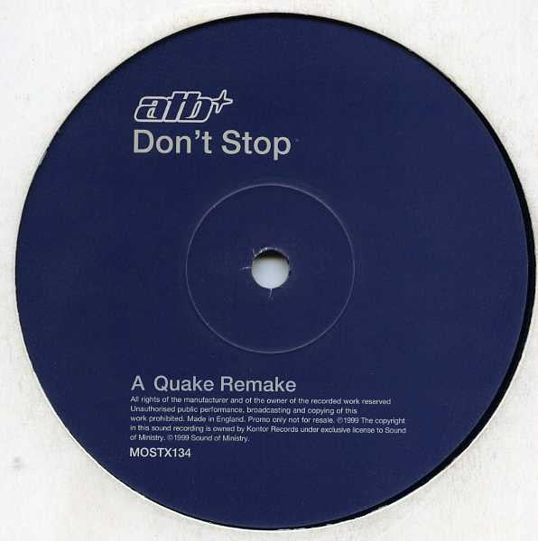 ATB : Don't Stop (Remixes) (12", Ltd)