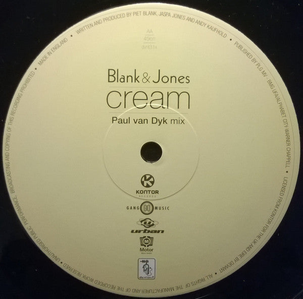 Blank & Jones : Cream (12", Single)