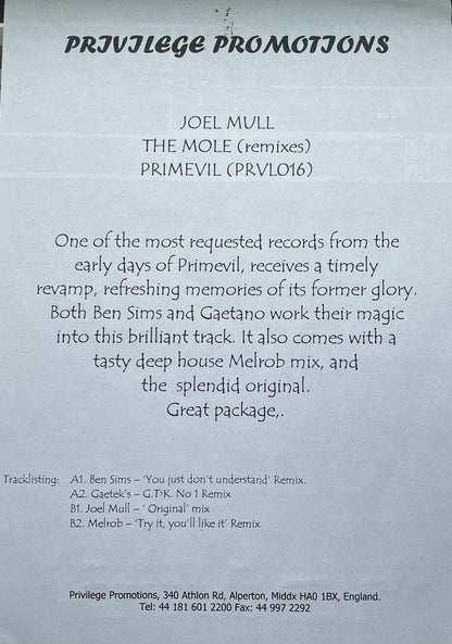 Joel Mull : The Mole Remixes E.P. (12", EP)