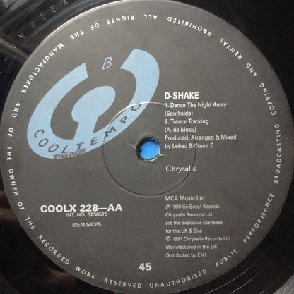 D-Shake : My Heart, The Beat / Dance The Night Away (12")
