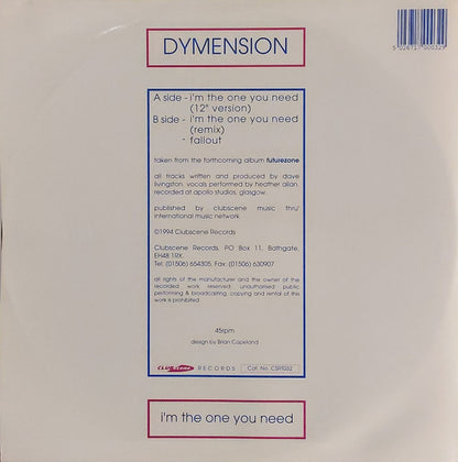 Dymension : I'm The One You Need (12")