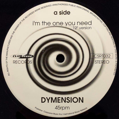 Dymension : I'm The One You Need (12")