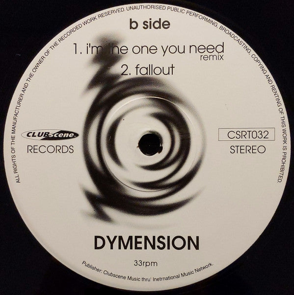 Dymension : I'm The One You Need (12")