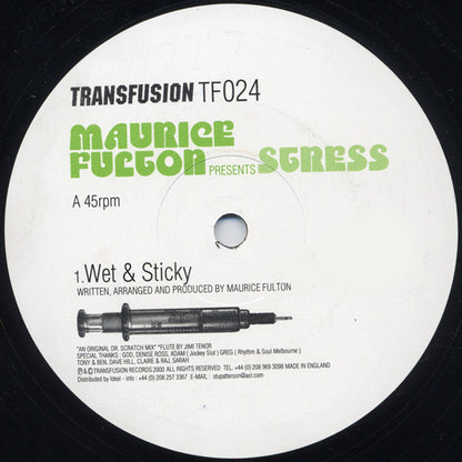 Maurice Fulton Presents Stress (11) : Wet & Sticky (12")