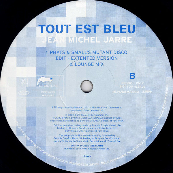 Jean Michel Jarre* : Tout Est Bleu (12", Promo)