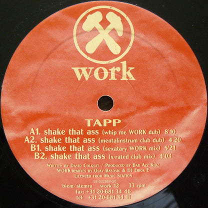 Tapp : Shake That Ass (12")
