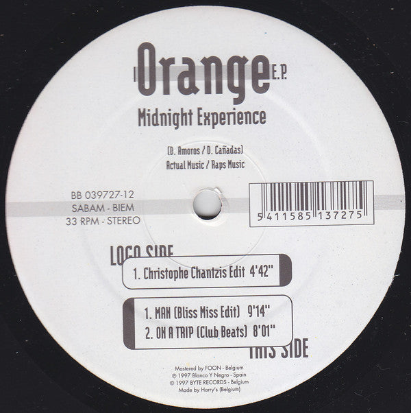 Midnight Experience : Orange E.P. (12", EP)
