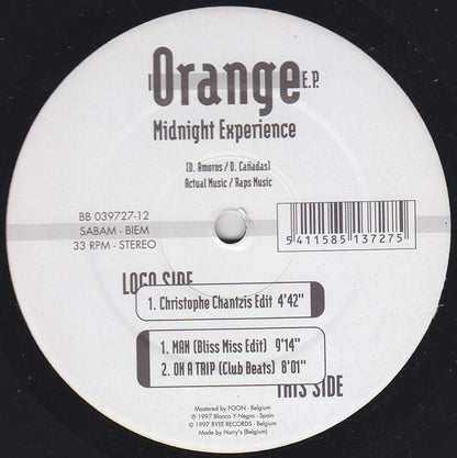 Midnight Experience : Orange E.P. (12", EP)