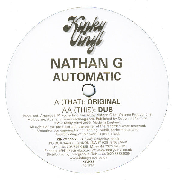 Nathan G : Automatic (12")