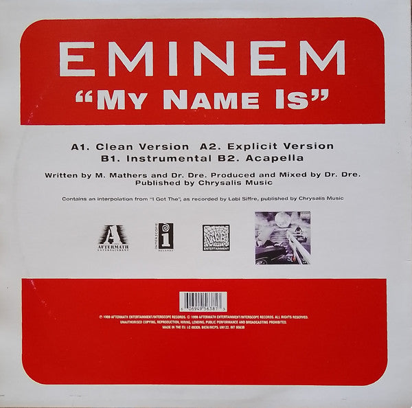 Eminem : My Name Is (12", Single)