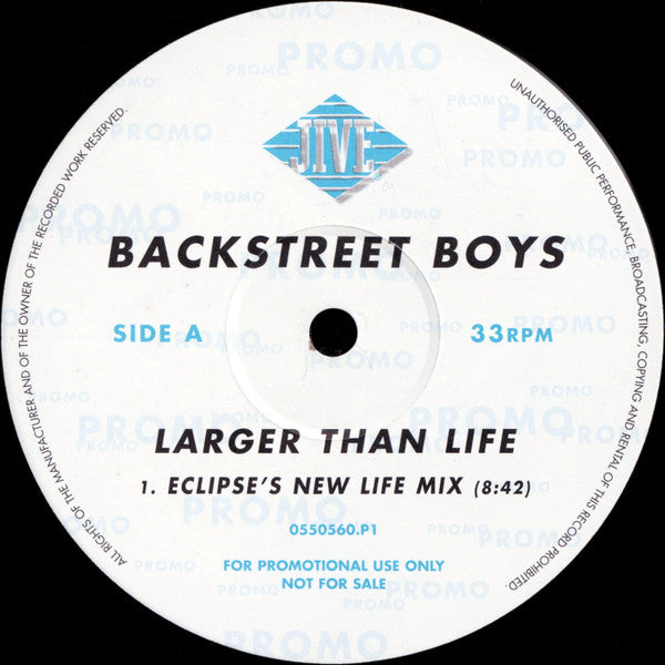 Backstreet Boys : Larger Than Life (12", Promo)