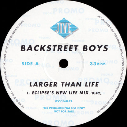 Backstreet Boys : Larger Than Life (12", Promo)