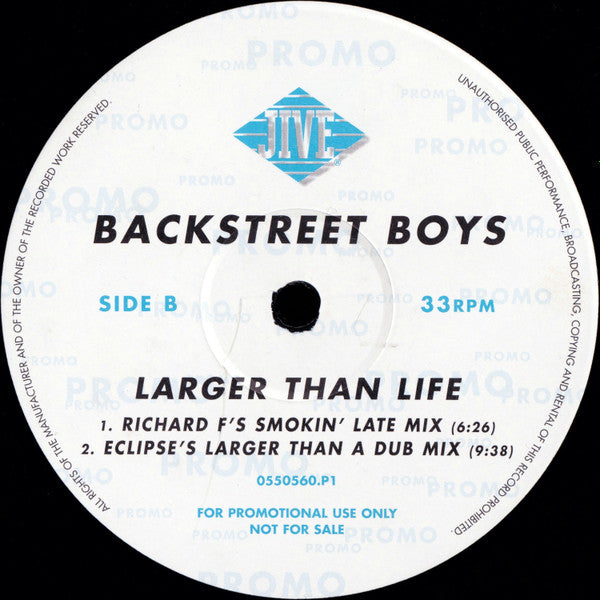 Backstreet Boys : Larger Than Life (12", Promo)