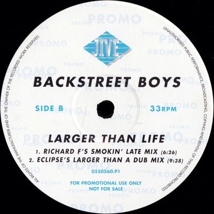 Backstreet Boys : Larger Than Life (12", Promo)