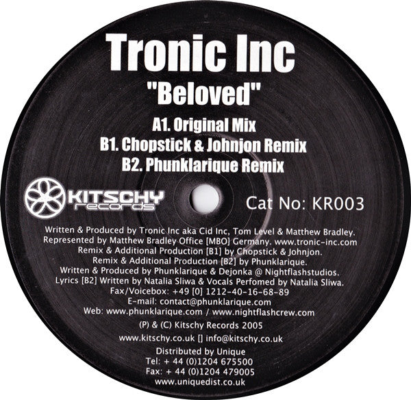 Tronic Inc. : Beloved (12")