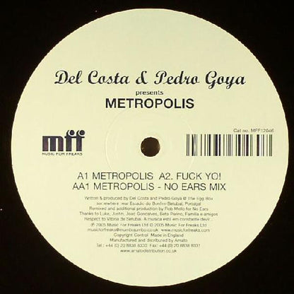Del Costa & Pedro Goya : Metropolis (12")
