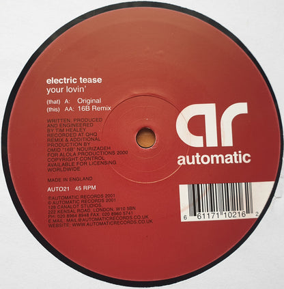 Electric Tease : Your Lovin' (12")