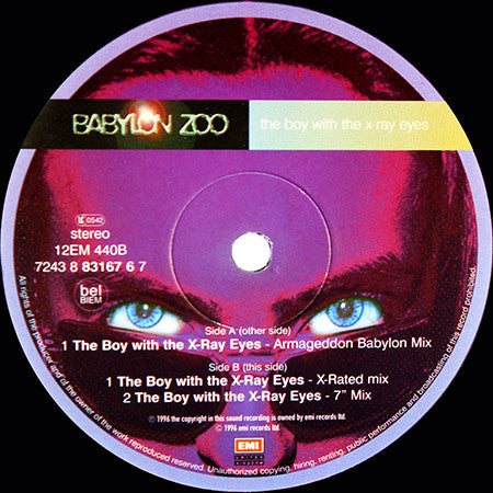 Babylon Zoo : The Boy With The X-Ray Eyes (12", Single)