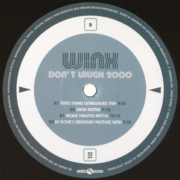 Josh Wink : Don't Laugh 2000 (Unreleased Mixes) (12")