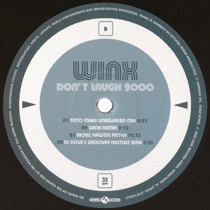 Josh Wink : Don't Laugh 2000 (Unreleased Mixes) (12")