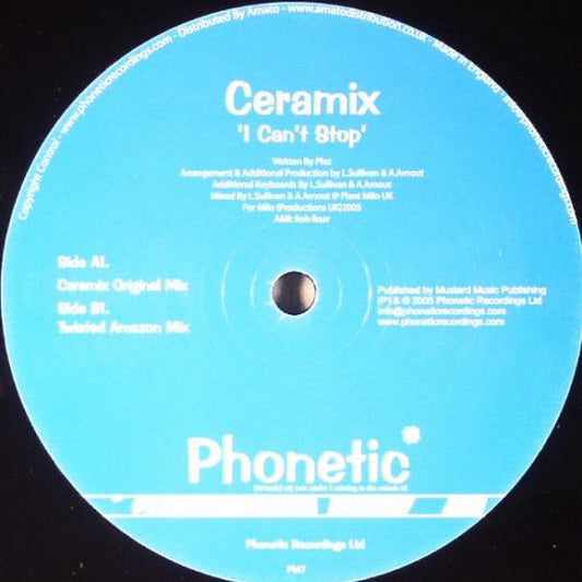 Ceramix : I Can't Stop (12")