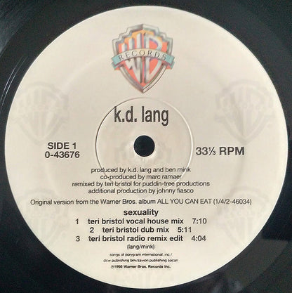 k.d. lang : Sexuality (12")