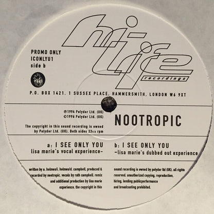Nootropic : I See Only You (2x12", Promo)