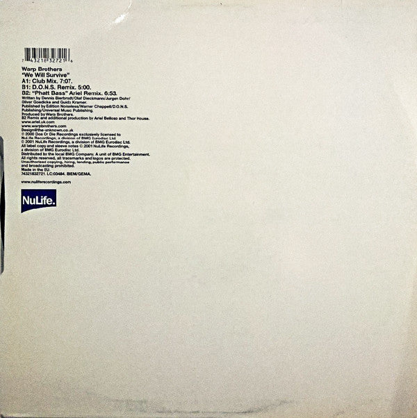 Warp Brothers : We Will Survive (12")
