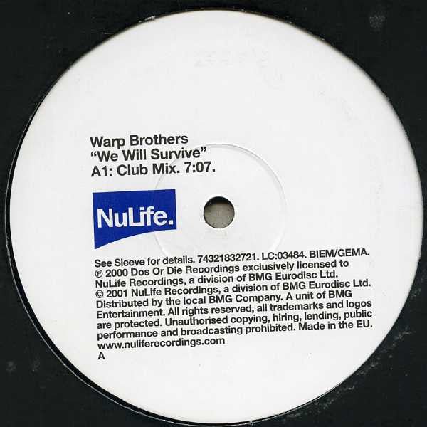 Warp Brothers : We Will Survive (12")