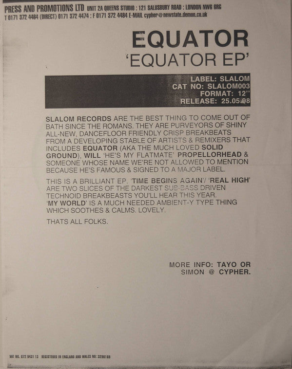 Equator (2) : Equator EP (12")