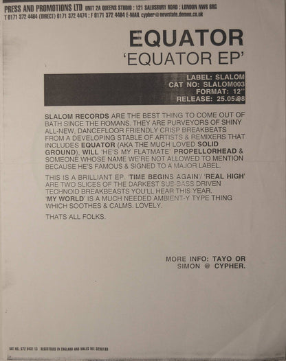 Equator (2) : Equator EP (12")